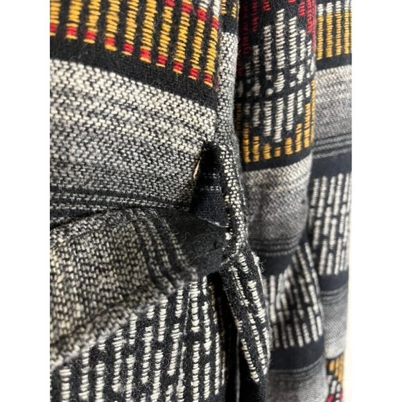 Daytrip Wool Animal Print Jacket L Black Striped Aztec Western Boho Classic Chic - Picture 11 of 14